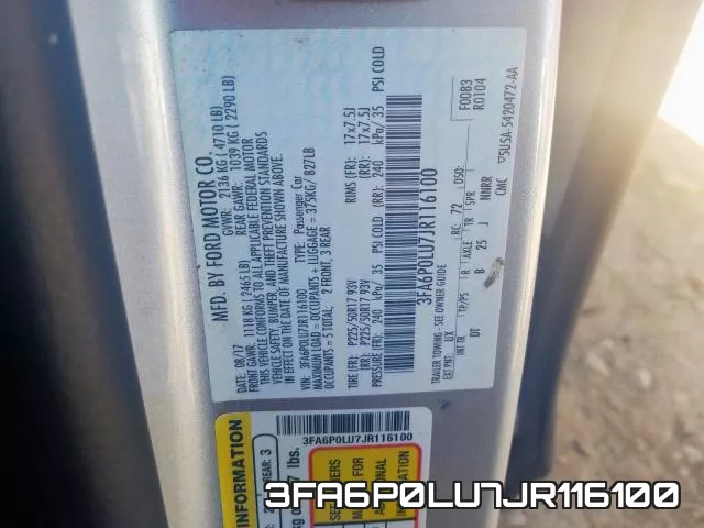 3FA6P0LU7JR116100 фото 2