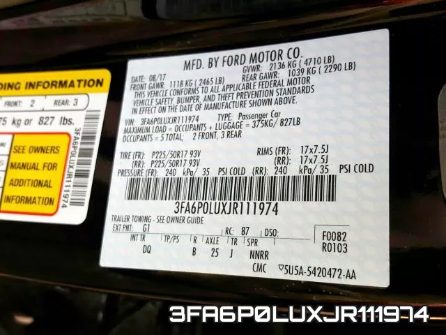 3FA6P0LUXJR111974 фото 2