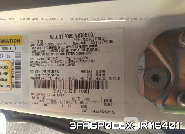 3FA6P0LUXJR116401 фото 10