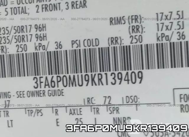 3FA6P0MU9KR139409 фото 10