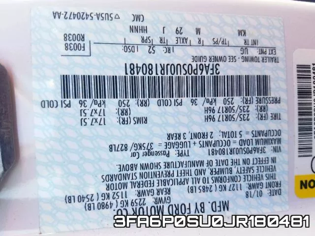 3FA6P0SU0JR180481 фото 2