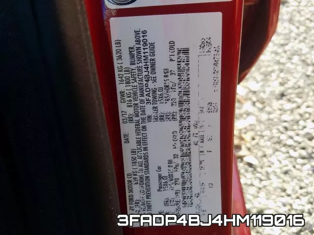 3FADP4BJ4HM119016 фото 2