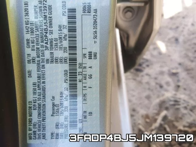 3FADP4BJ5JM139720 фото 2