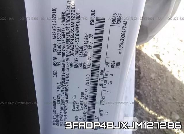 3FADP4BJXJM127286 фото 10