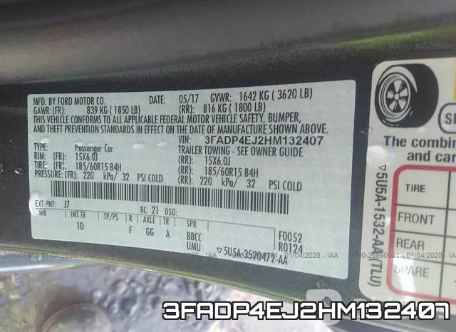 3FADP4EJ2HM132407 фото 10