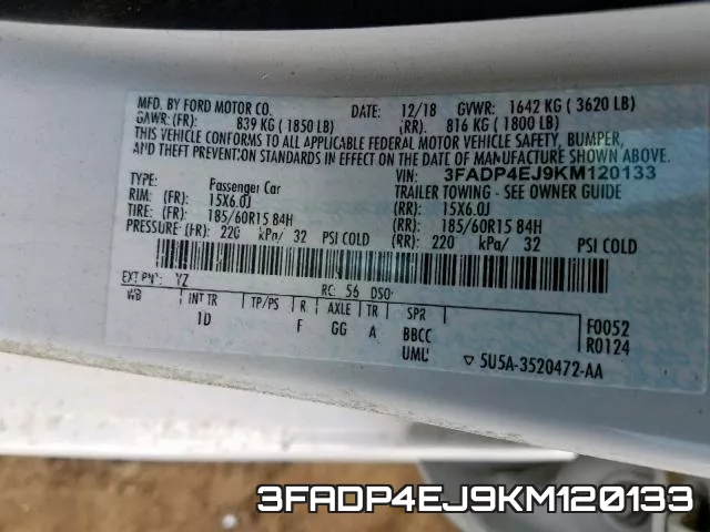 3FADP4EJ9KM120133 фото 2