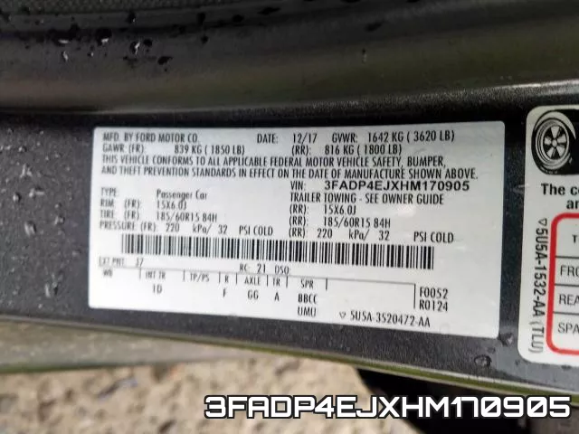 3FADP4EJXHM170905 фото 2
