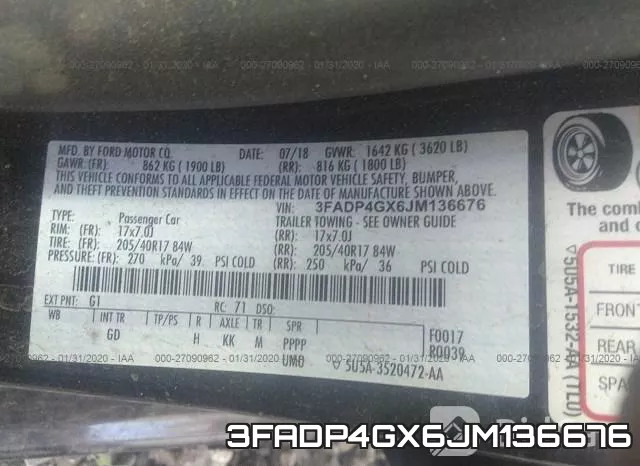 3FADP4GX6JM136676 фото 10