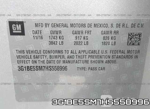 3G1BE5SM7HS558996 фото 10