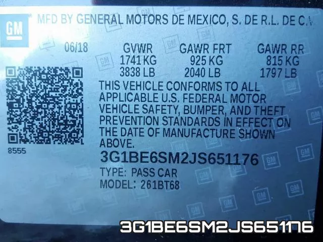 3G1BE6SM2JS651176 фото 2