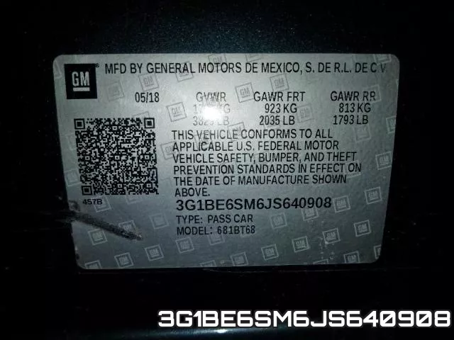 3G1BE6SM6JS640908 фото 2
