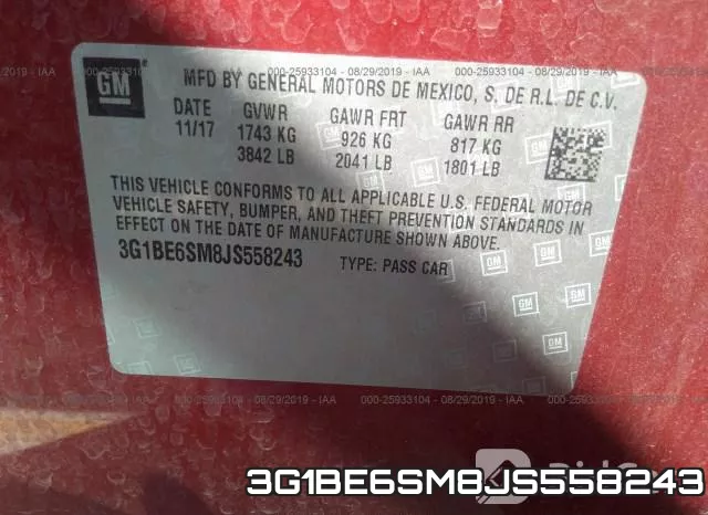 3G1BE6SM8JS558243 фото 10