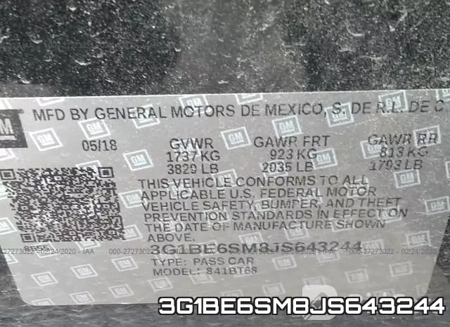3G1BE6SM8JS643244 фото 10