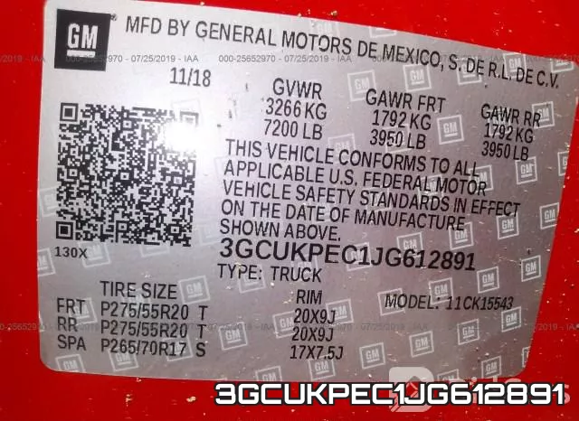 3GCUKPEC1JG612891 фото 10