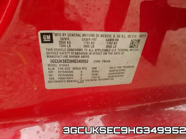 3GCUKSEC9HG349952 фото 2
