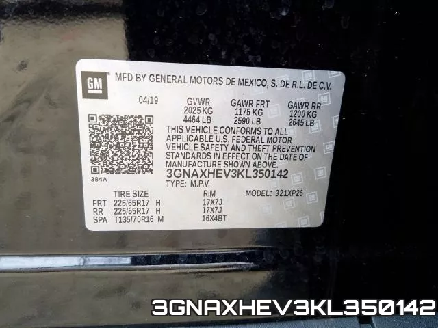 3GNAXHEV3KL350142 фото 2