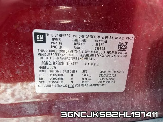 3GNCJKSB2HL197411 фото 2