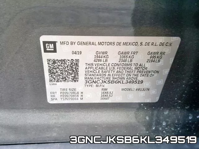 3GNCJKSB6KL349519 фото 2