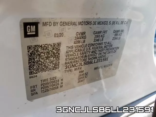 3GNCJLSB6LL231591 фото 2
