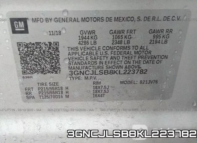 3GNCJLSB8KL223782 фото 10
