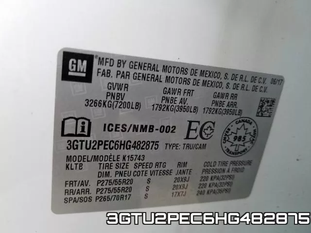 3GTU2PEC6HG482875 фото 2