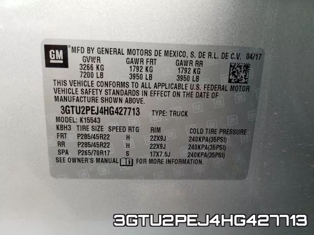 3GTU2PEJ4HG427713 фото 2