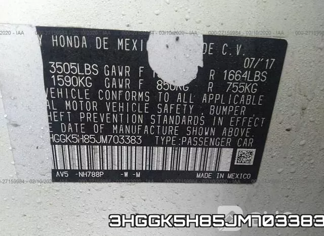3HGGK5H85JM703383 фото 10