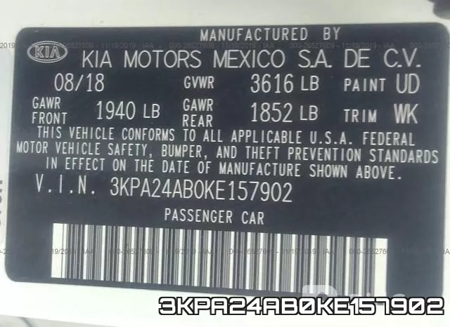 3KPA24AB0KE157902 фото 10