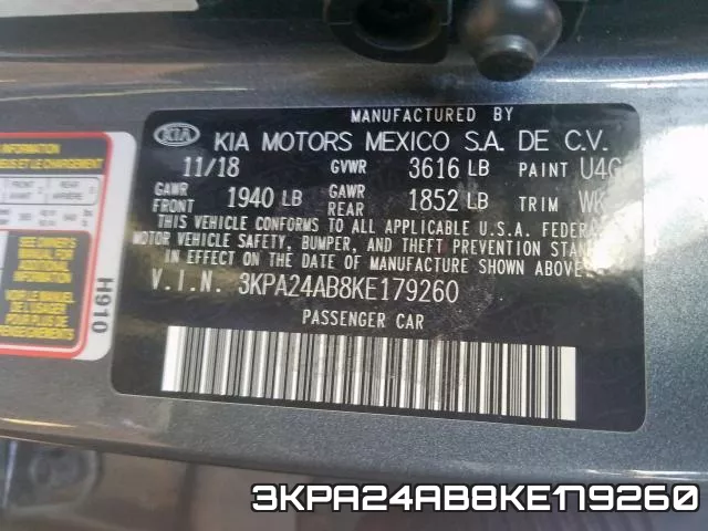 3KPA24AB8KE179260 фото 2