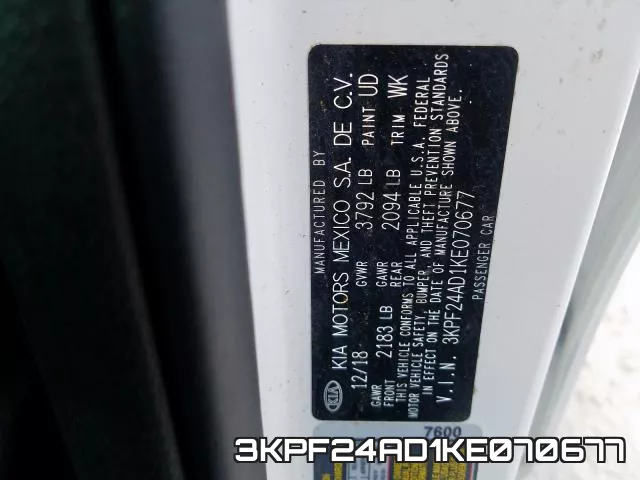 3KPF24AD1KE070677 фото 2