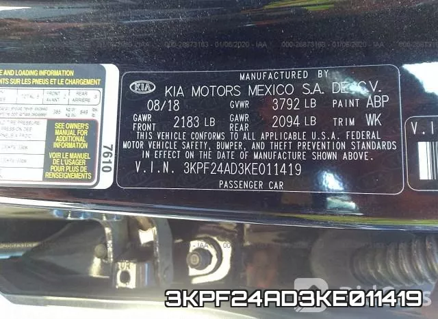 3KPF24AD3KE011419 фото 10