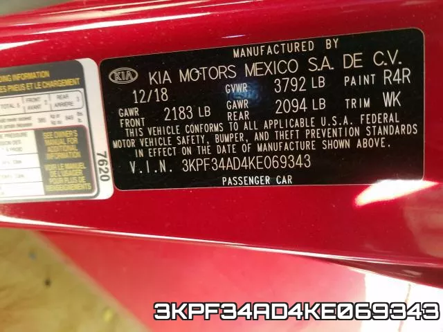 3KPF34AD4KE069343 фото 2