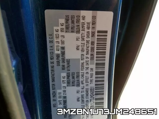 3MZBN1U73JM248651 фото 2