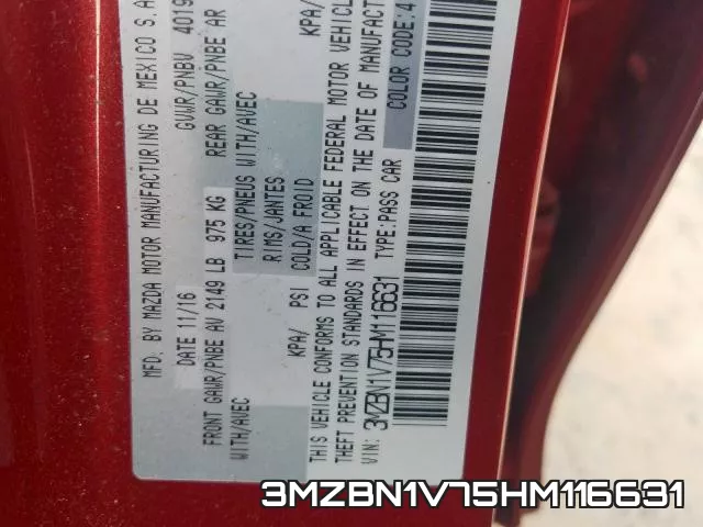 3MZBN1V75HM116631 фото 2