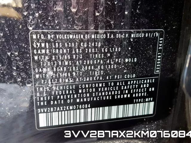 3VV2B7AX2KM076084 фото 2