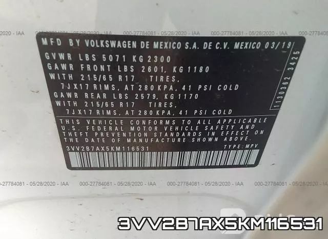 3VV2B7AX5KM116531 фото 10