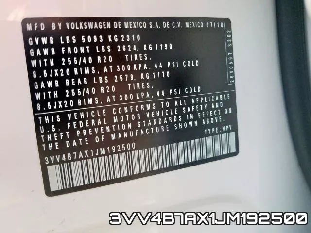 3VV4B7AX1JM192500 фото 2