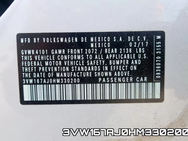 3VW167AJ0HM330200 фото 2