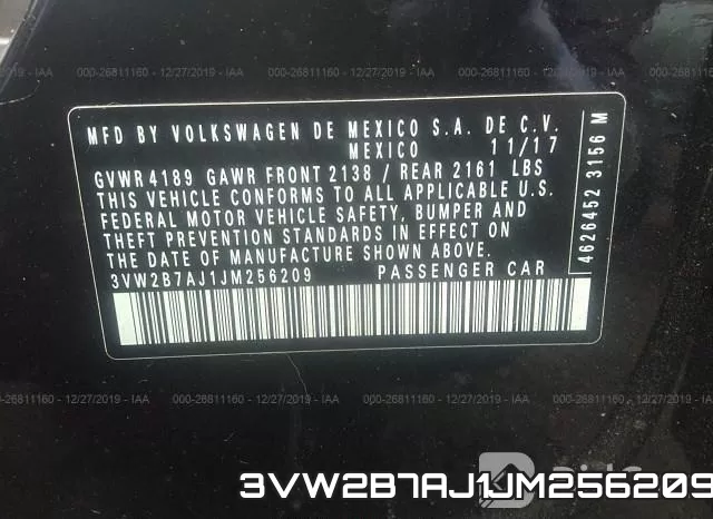 3VW2B7AJ1JM256209 фото 10