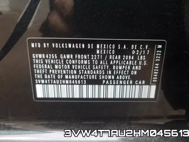 3VW4T7AU2HM045613 фото 2