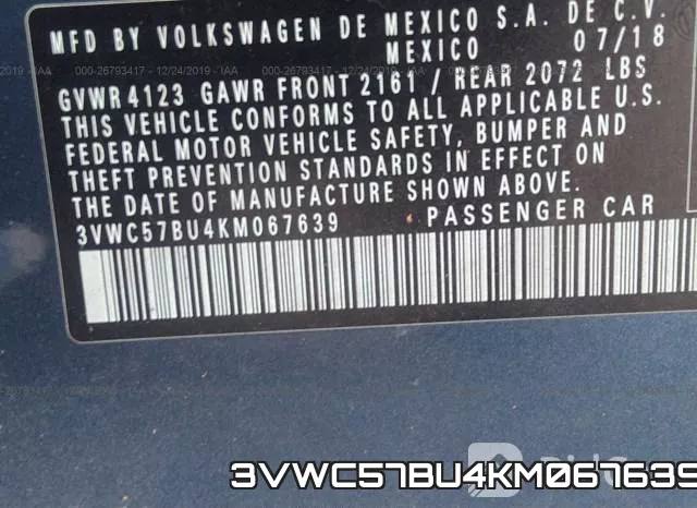 3VWC57BU4KM067639 фото 10