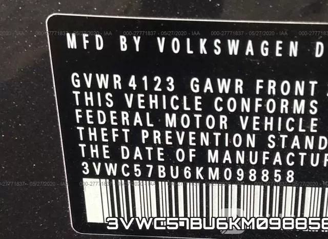 3VWC57BU6KM098858 фото 10