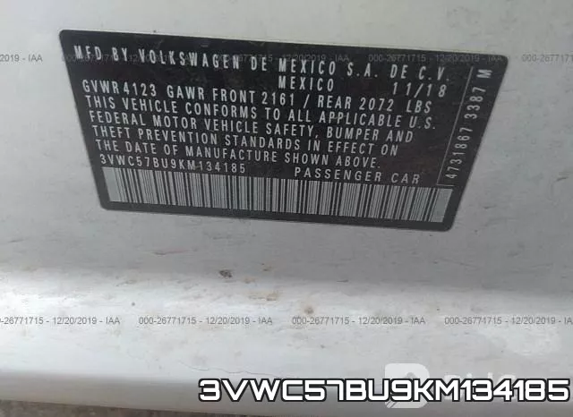 3VWC57BU9KM134185 фото 10