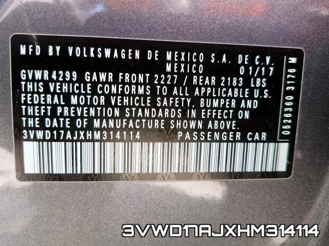 3VWD17AJXHM314114 фото 2