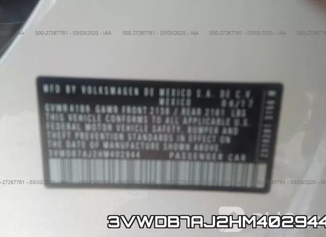 3VWDB7AJ2HM402944 фото 10