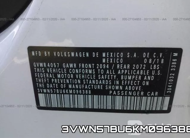3VWN57BU6KM096388 фото 10
