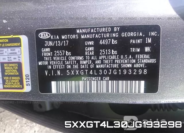 5XXGT4L30JG193298 фото 10