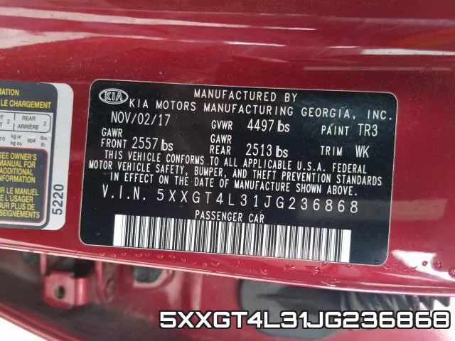5XXGT4L31JG236868 фото 2