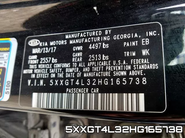 5XXGT4L32HG165738 фото 2