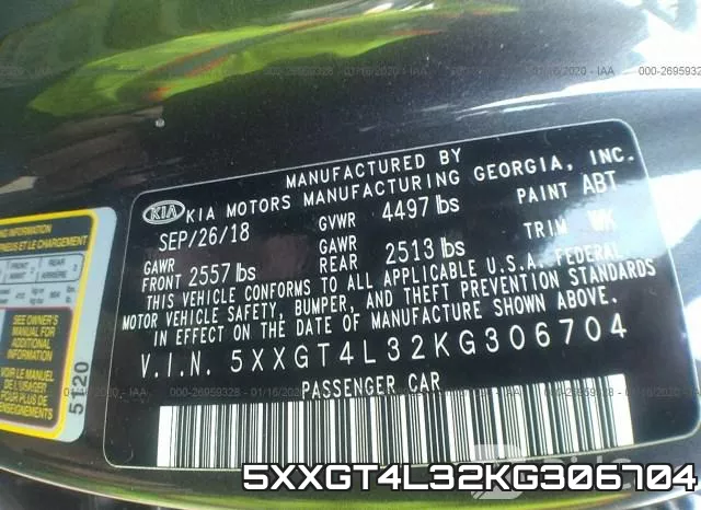 5XXGT4L32KG306704 фото 10